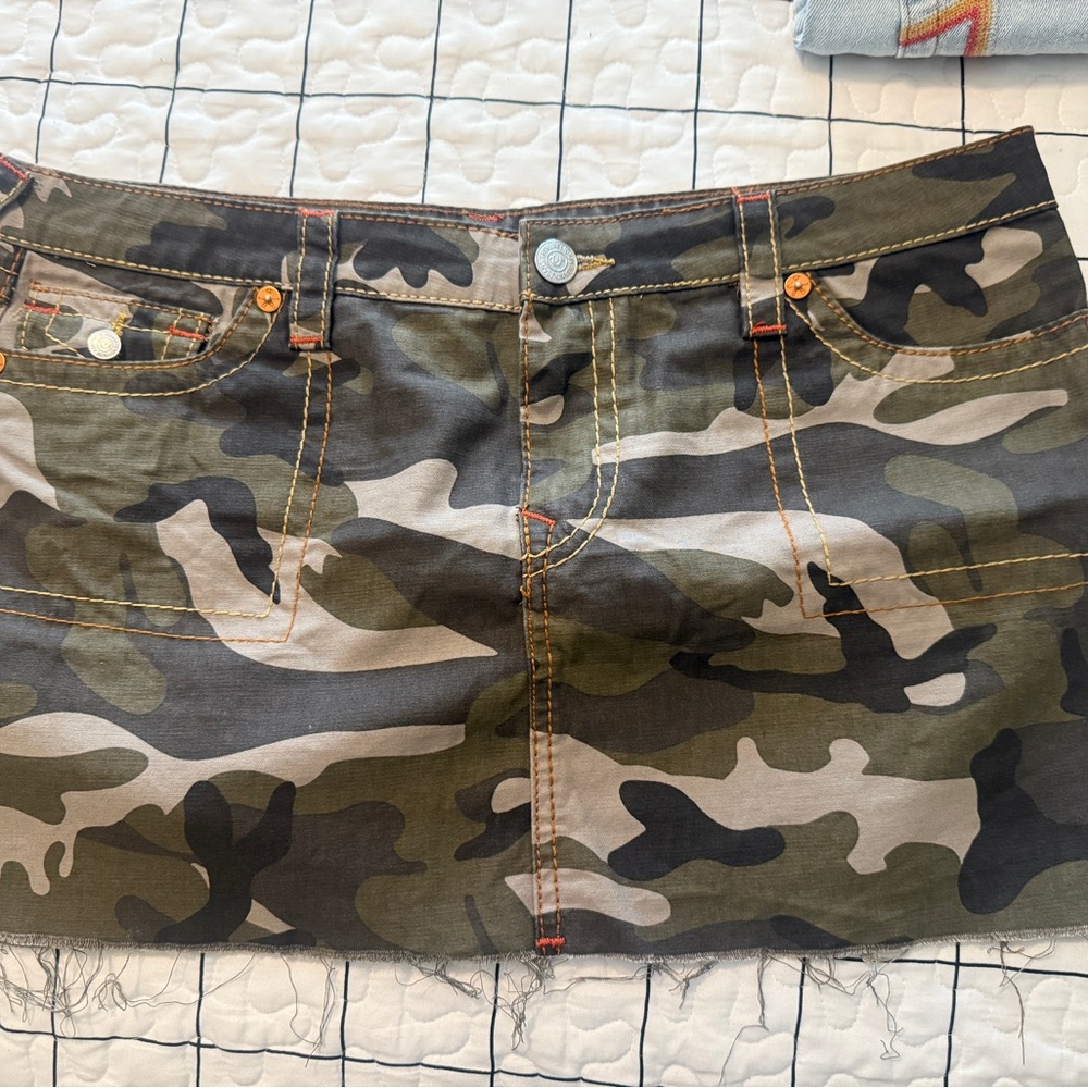 True Religion Camo Mini Skirt